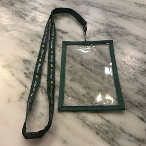 Masters Green Yellow Clear Badge Holder Lanyard